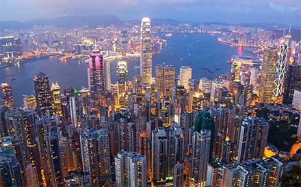 Photographie aérienne de Hong Kong et de Macau