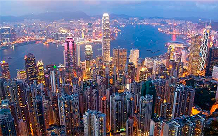 picture of Hong-Kong at night